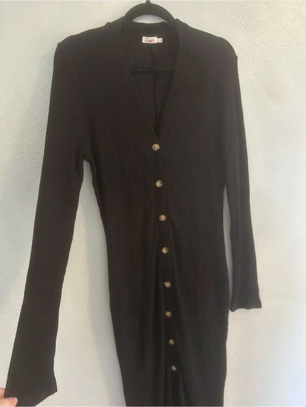 Faherty ribbed button down midi dress